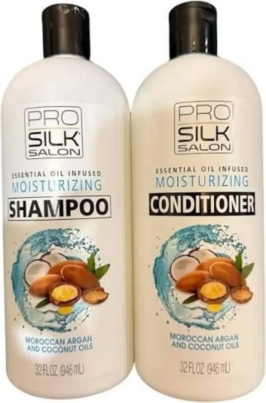 Pro Silk Salon Essential Oil Infused Moisturizing Shampoo and Conditioner Set (2